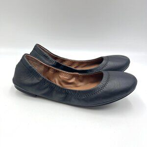 Lucky Brand‎ Womens Size 6.5 Emmie Black Leather Ballet Flats Shoes